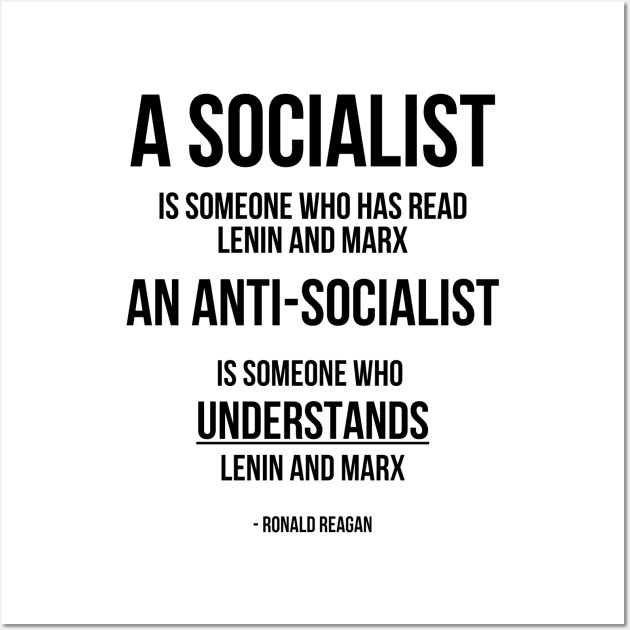 Reagan Anti-Socialism Quote Light Wall Art by Illumined Apparel